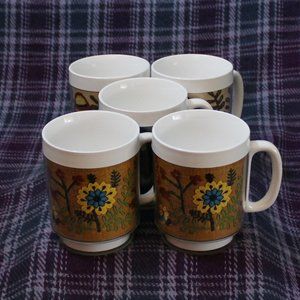 Vintage Thermo-Serv Coffee Mugs Set of Five Mushrooms and more